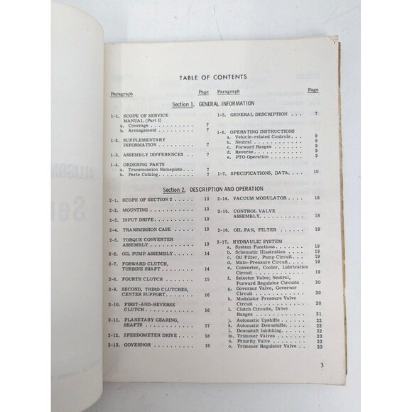 AT Series Allison Automatic Transmission Service Manual SA 1241 A 1970 - Picture 5 of 11